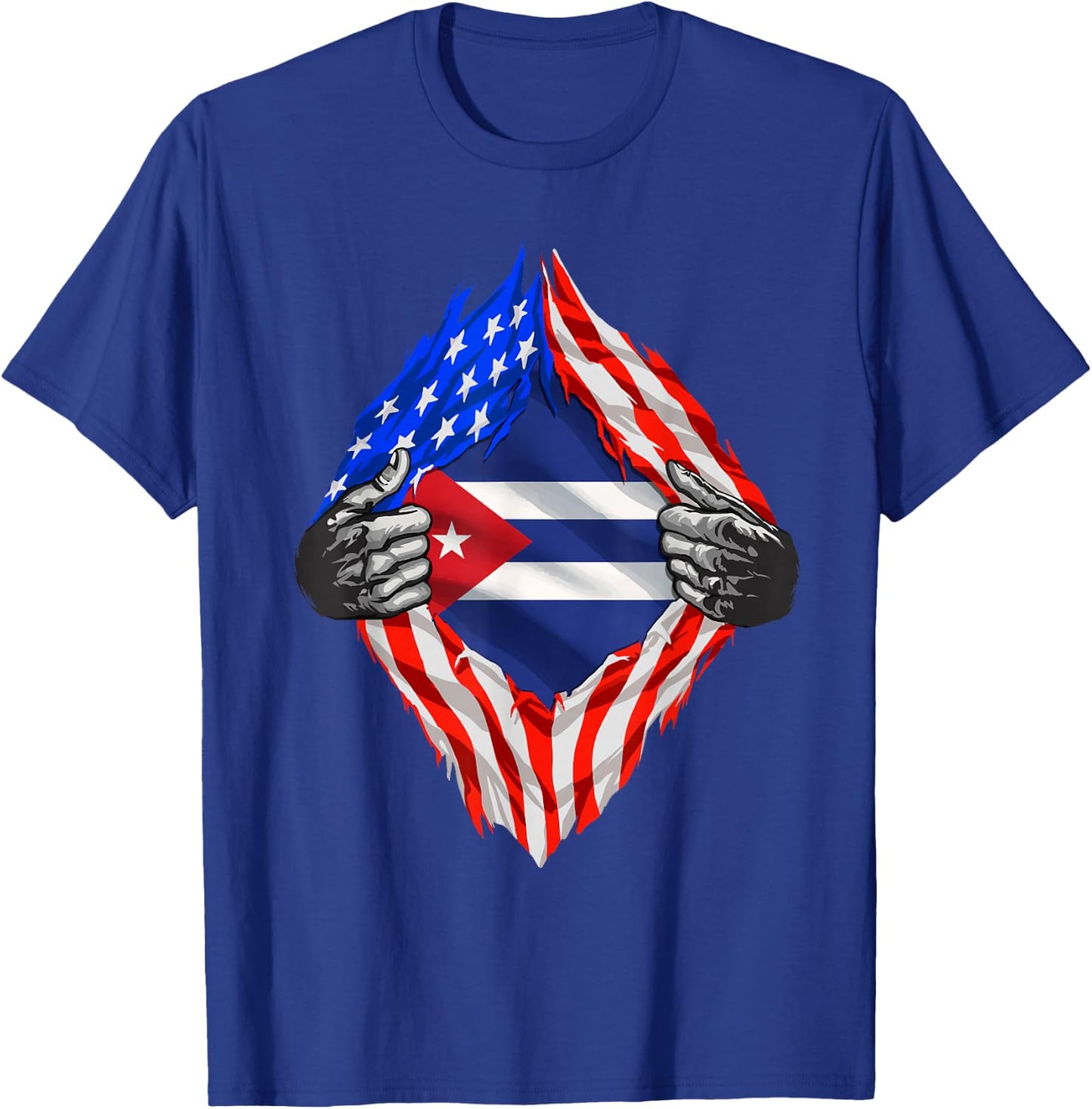 Cuba Shirt American Cuban Flag Hispanic Pride Cubans Roots T-Shirt - T-Shirt | Royal