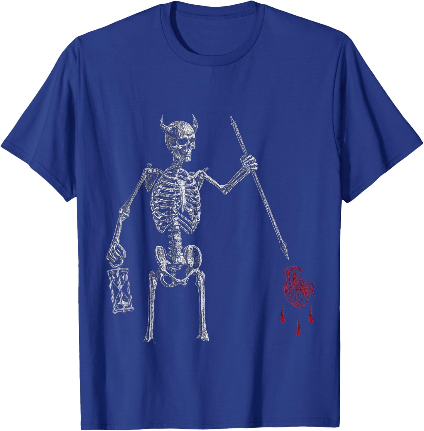 Blackbeard Pirate Skeleton Caribbean Battle Flag T-Shirt - T-Shirt | Royal