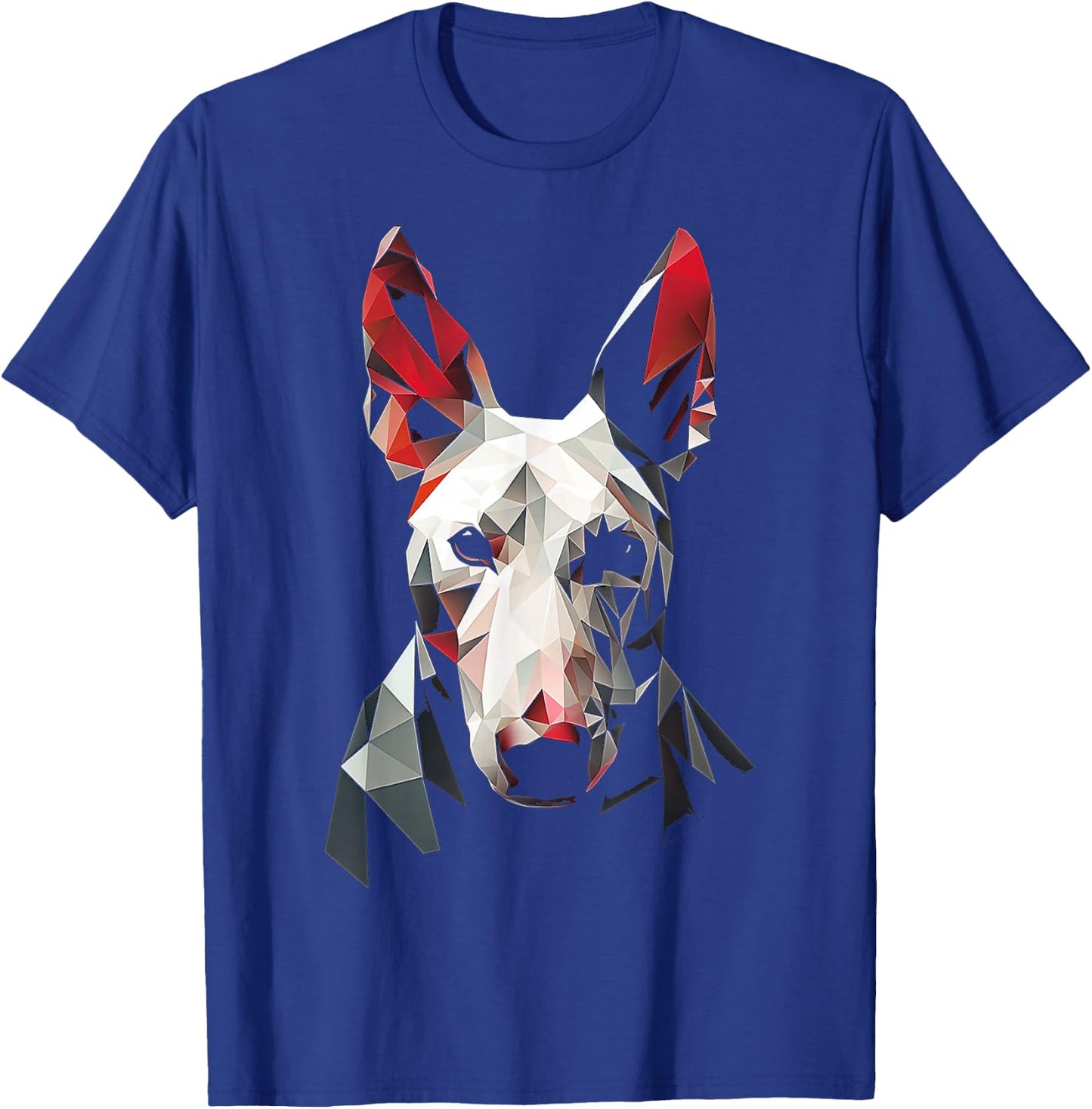 Bull Terrier Polygon Animal Pet Face Art Graphic Dog Women Kids T-Shirt - T-Shirt | Royal
