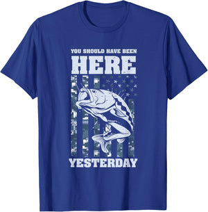 Should have been here Yesterday - Ice Fishing Tip Up Flag T-Shirt - T-Shirt | Royal