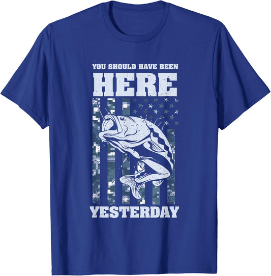 Should have been here Yesterday - Ice Fishing Tip Up Flag T-Shirt - T-Shirt | Royal