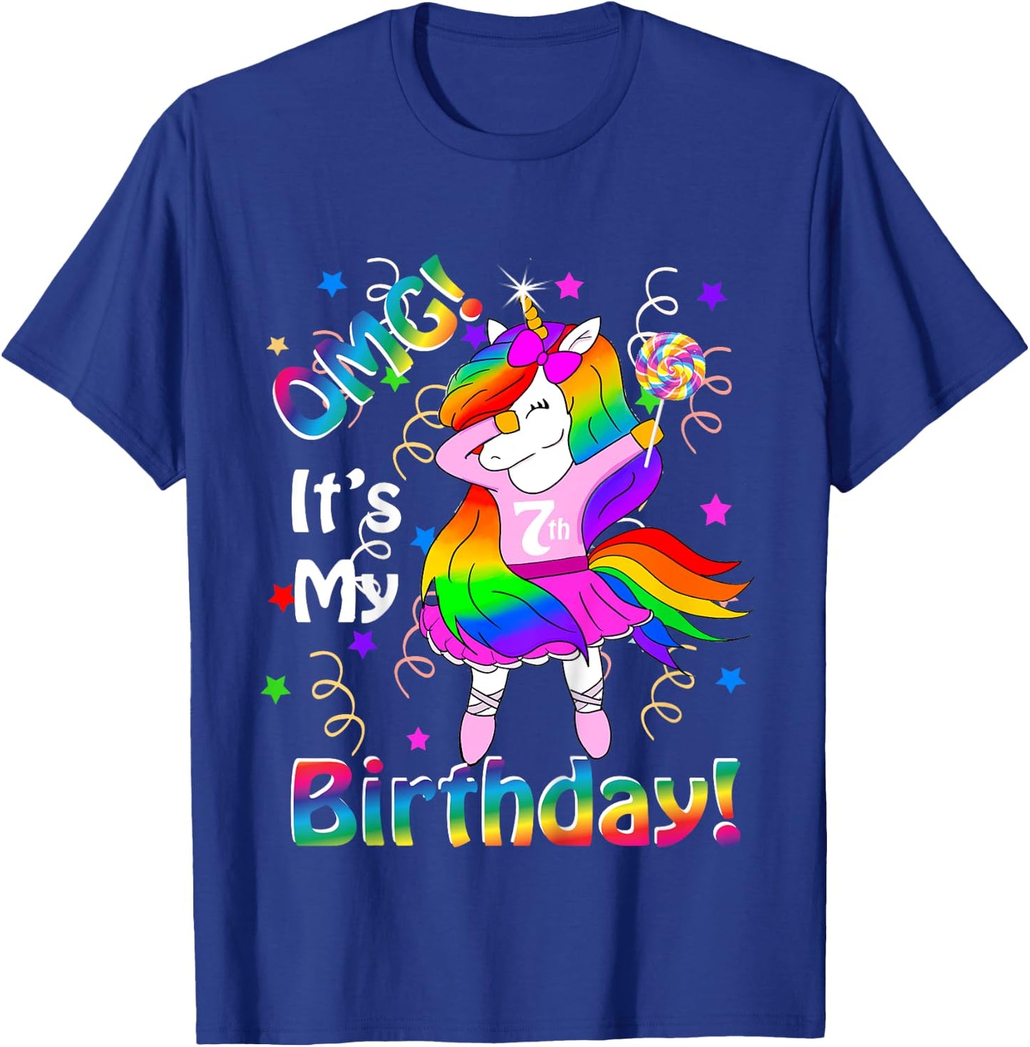 OMG It's My 7th Birthday Girls Unicorn (7 years old) outfit T-Shirt - T-Shirt | Royal
