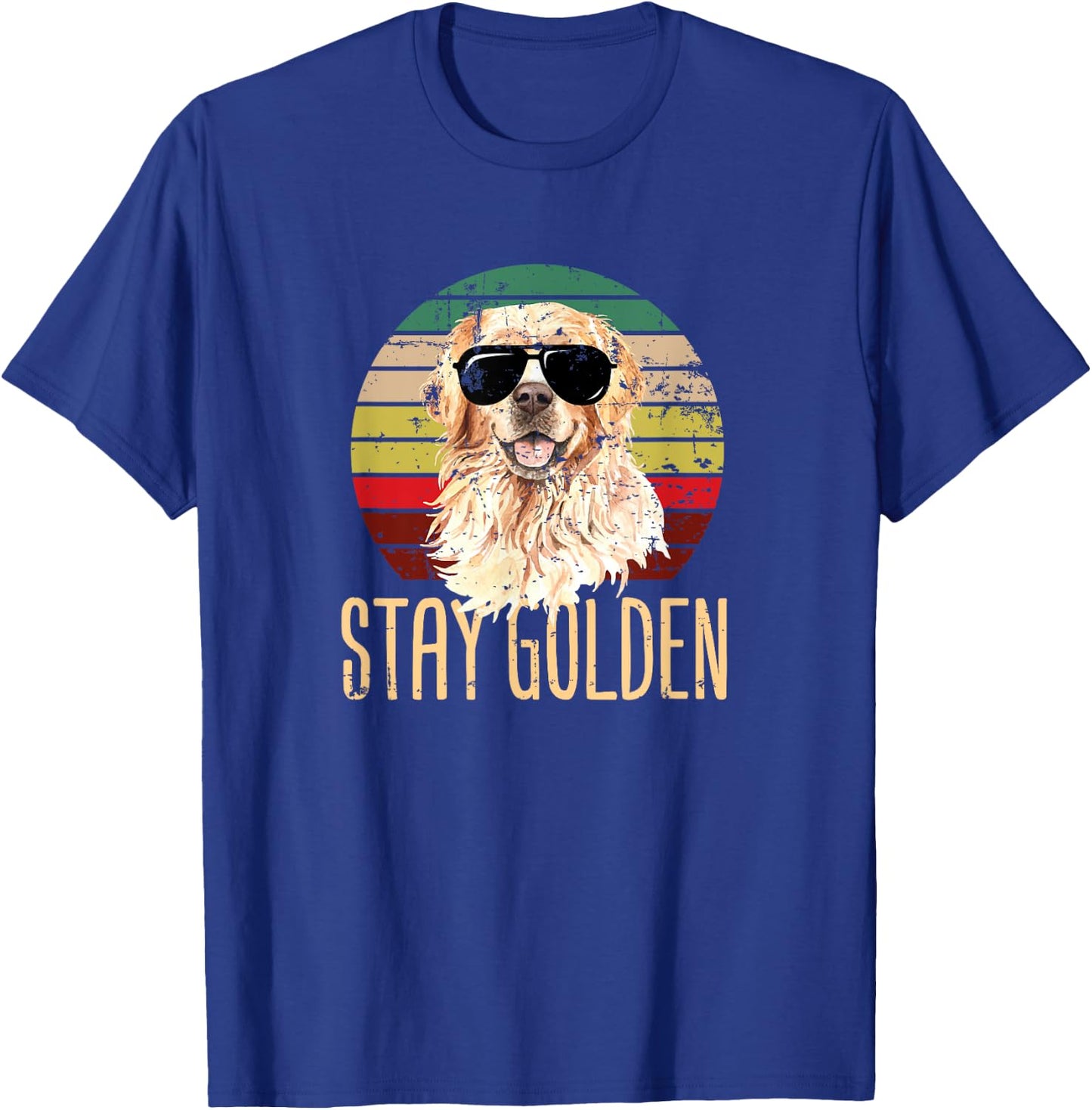 Stay Golden Funny Retro Golden Retriever Dog Breed Lover Men Women Girls Kids T-Shirt - T-Shirt | Royal