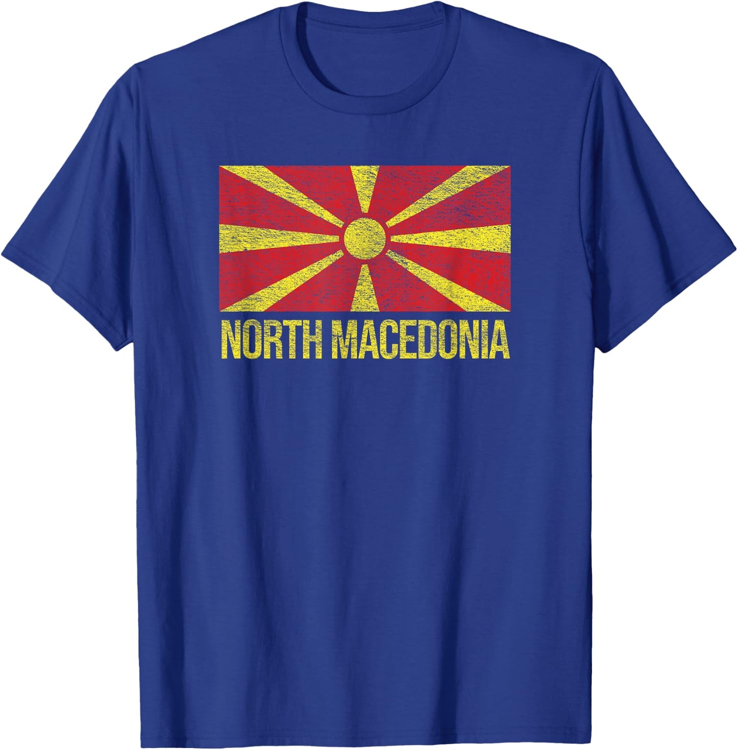 North Macedonia Flag Skopje Yugoslavia T-Shirt - T-Shirt | Royal