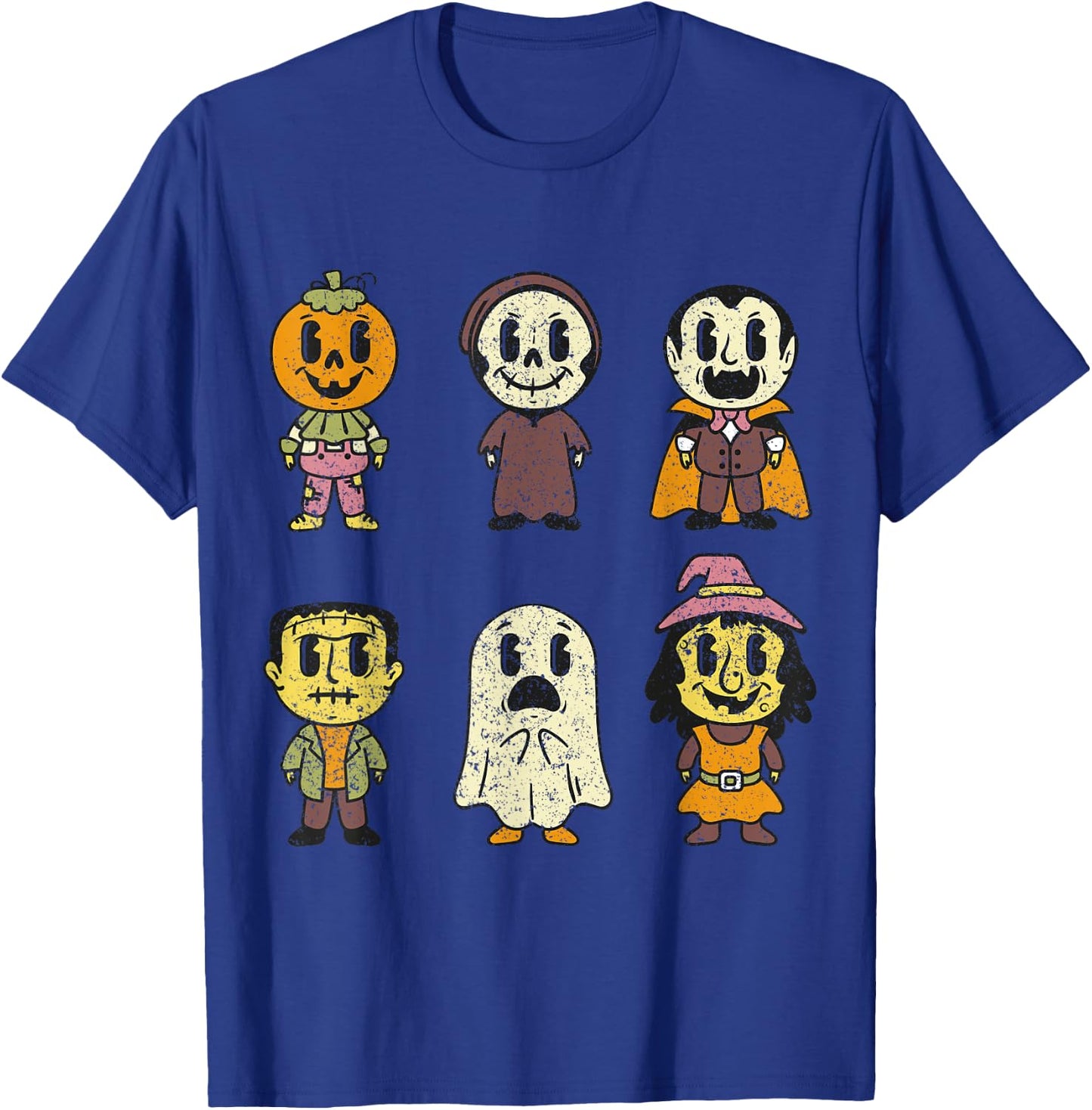 Vintage Halloween Pumpkin Witch Ghost Vampire Retro Gift T-Shirt - T-Shirt | Royal