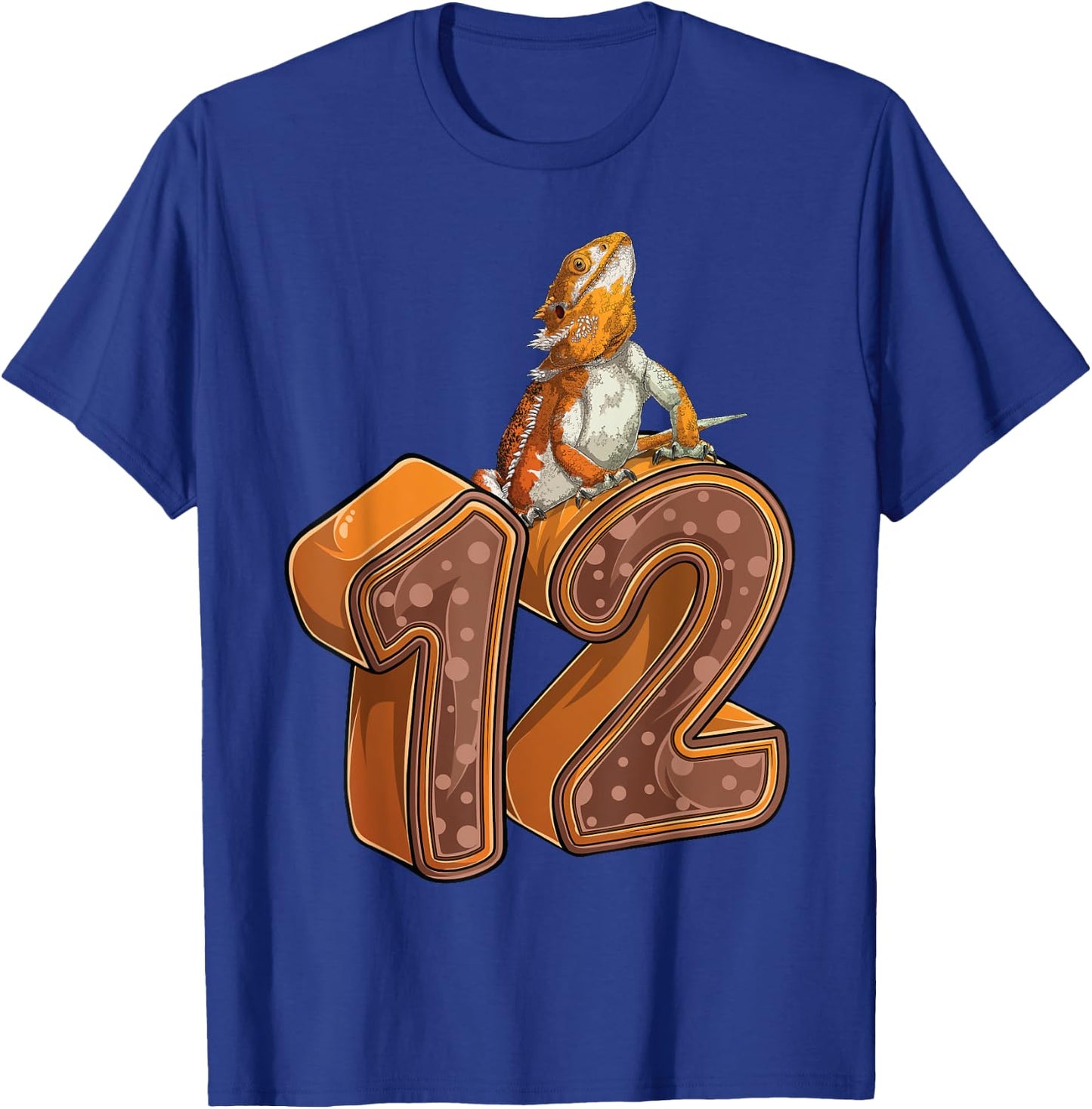 12 Year Old Bearded dragon Reptile 12th Birthday Party B-day T-Shirt - T-Shirt | Royal