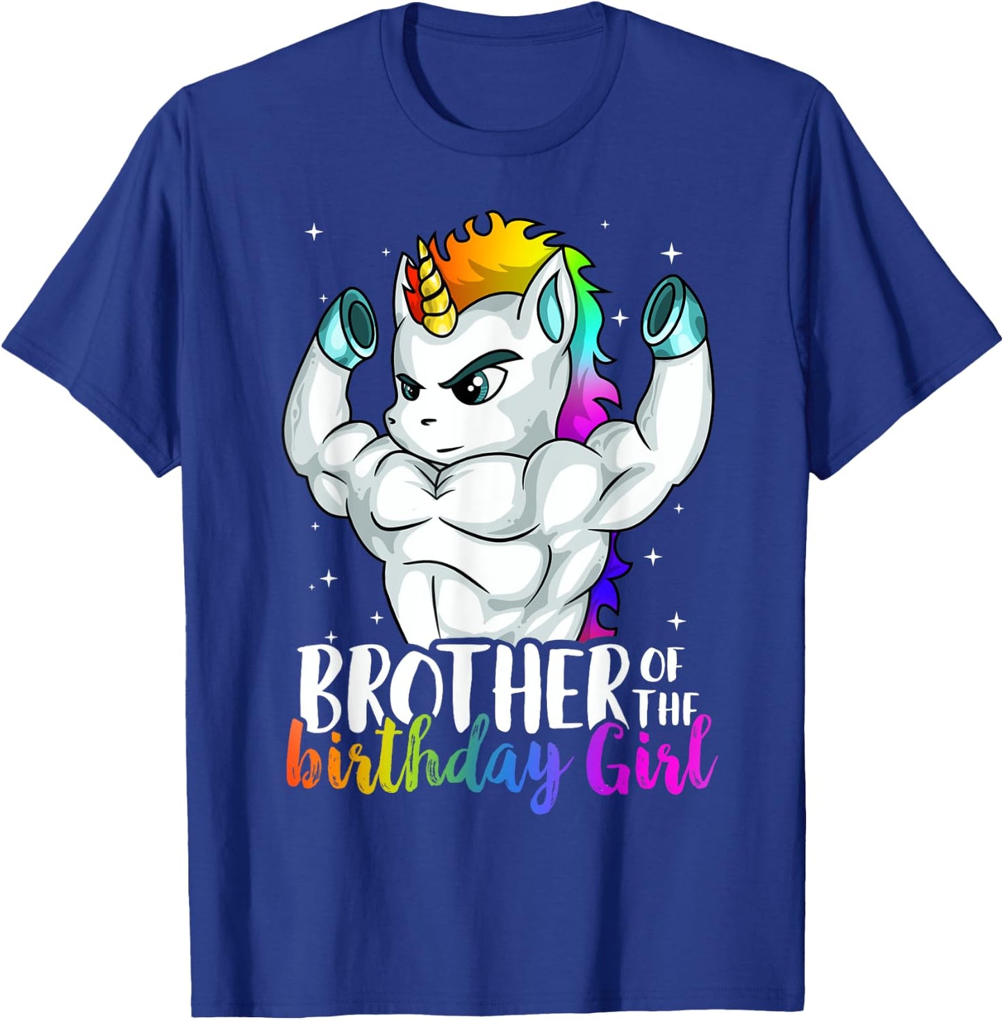 Brother of Birthday Girl Unicorn Boys Son Grandkid Nephew T-Shirt - T-Shirt | Royal