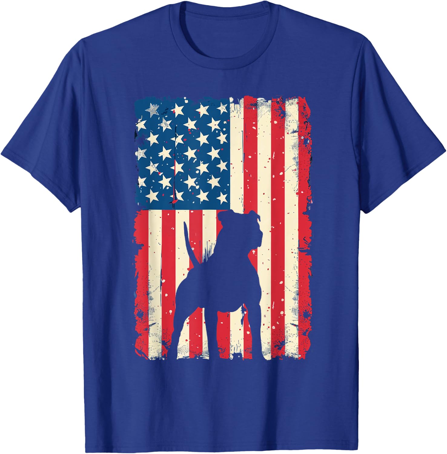 Patriotic Pitbull Dog Lover 4th of July USA American Flag Women Kids T-Shirt - T-Shirt | Royal