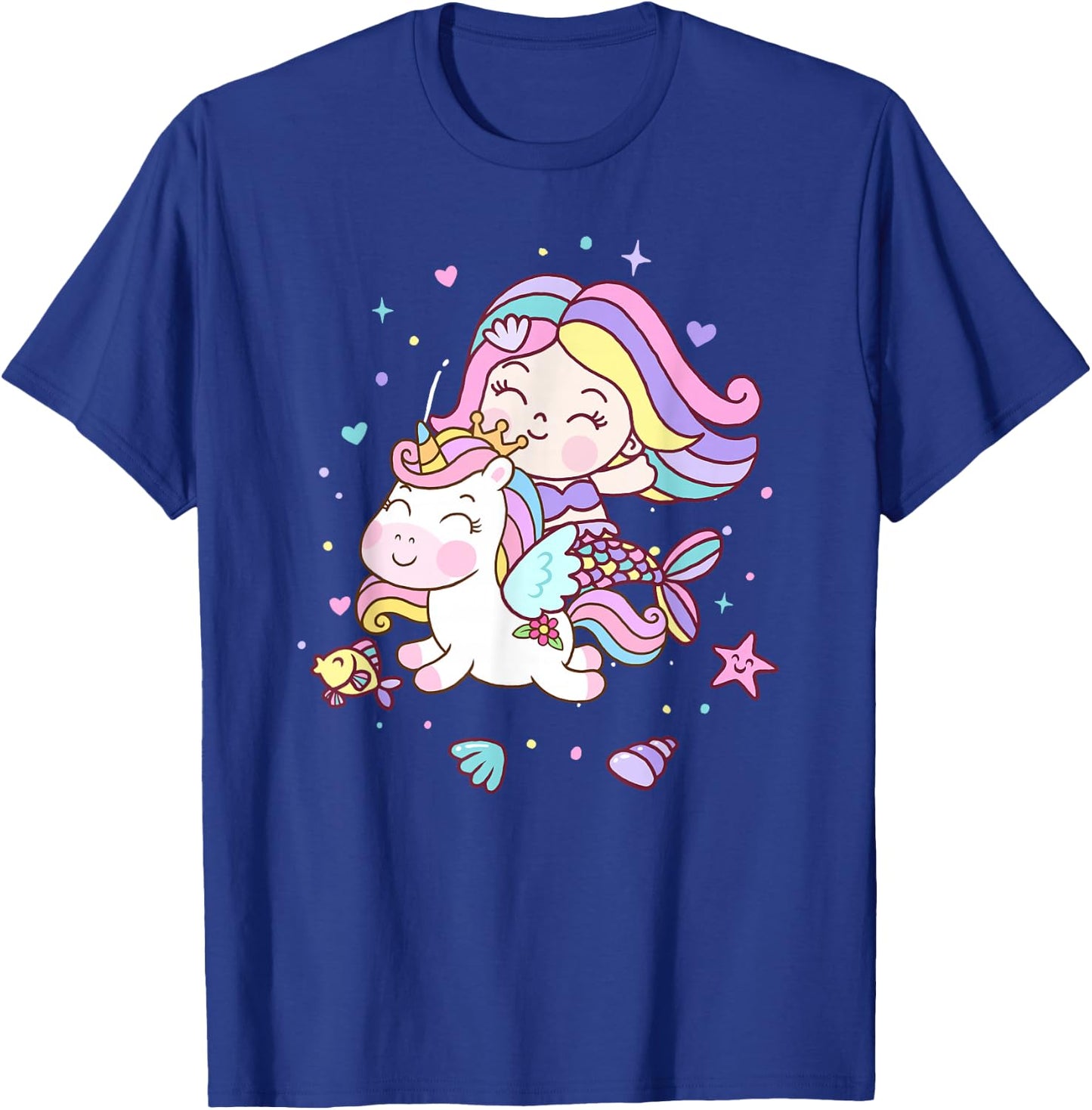 Unicorn kisses Mermaid wishes | Birthday Girl T-Shirt - T-Shirt | Royal