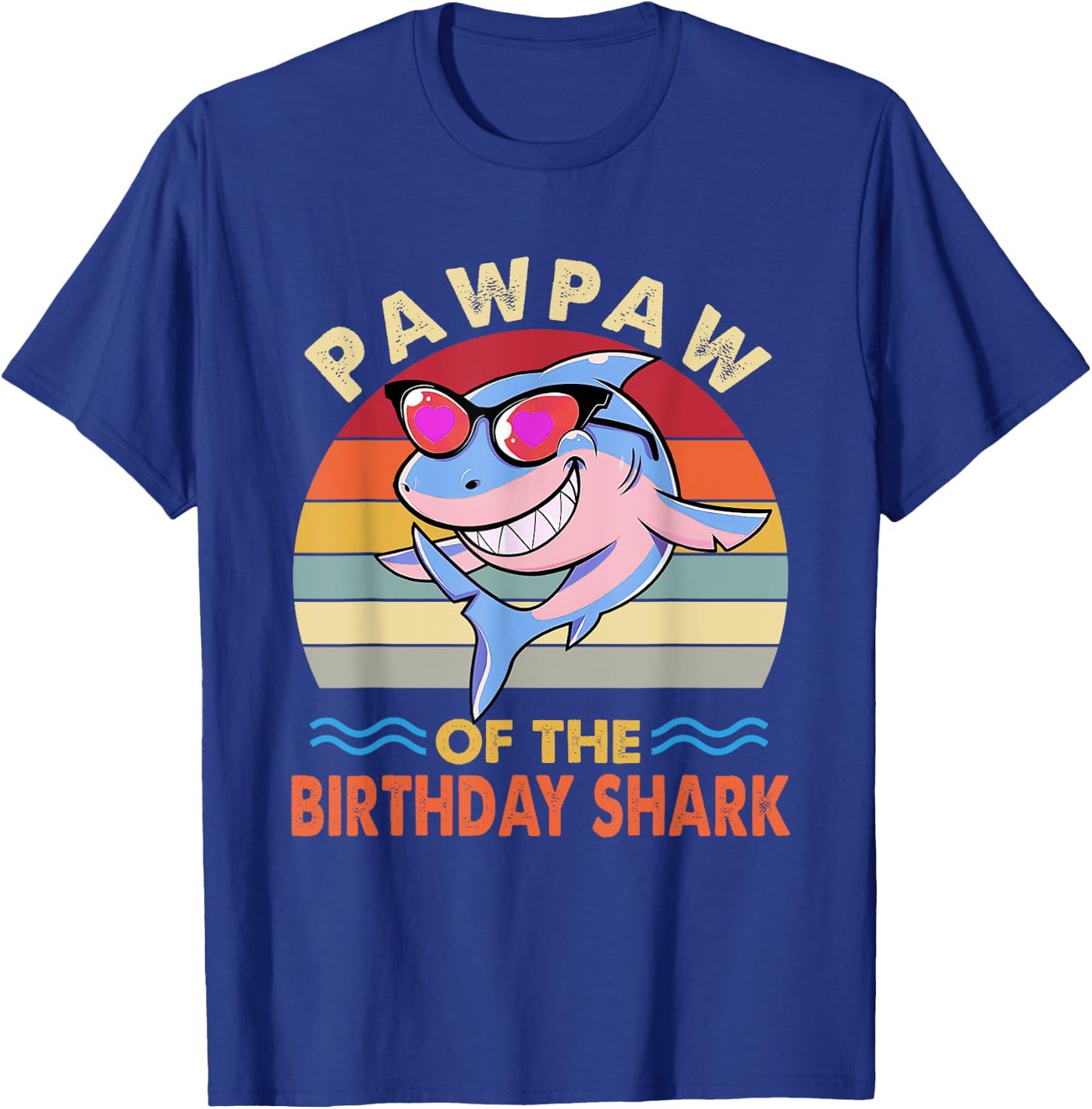 Pawpaw of the Shark Birthday Matching Family T-Shirt - T-Shirt | Royal