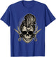 Rockabilly Skull Barber Scissors Biker Rock Music Pin Up T-Shirt - T-Shirt | Royal