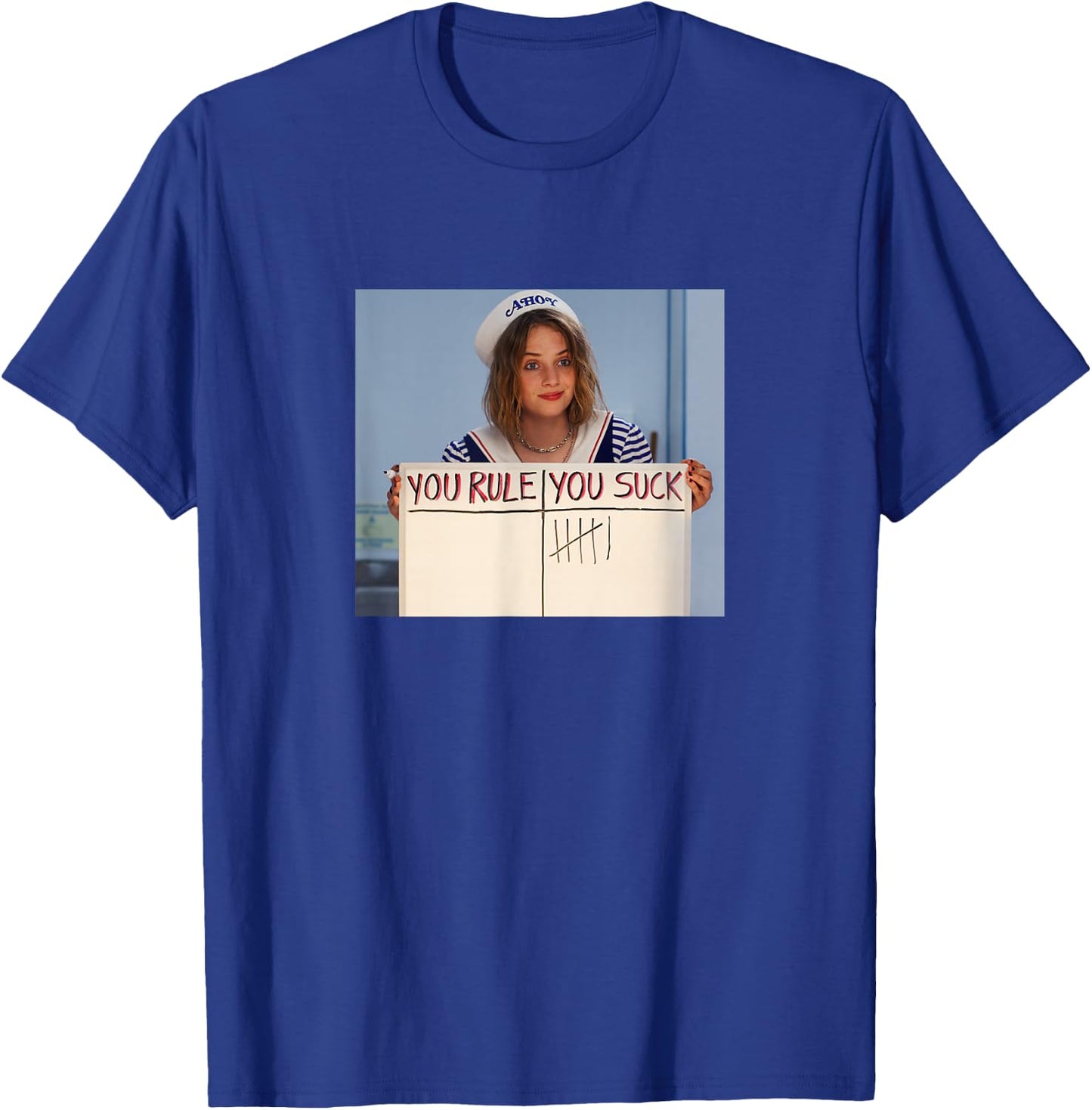 Stranger Things Robin You Rule You Suck Movie Scene Frame T-Shirt - T-Shirt | Royal
