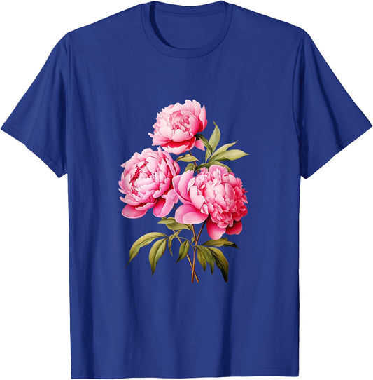 Peony Shirt Beautiful Pink Peonies Flowers T-Shirt - T-Shirt | Royal