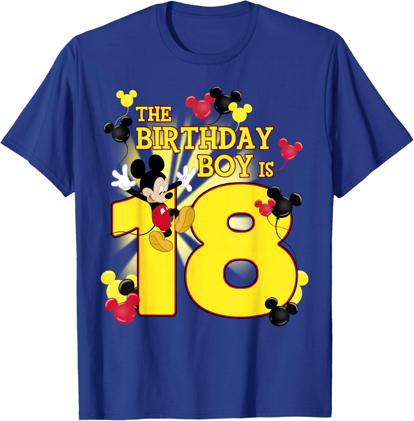 Disney Mickey And Friends Mickey 18th Birthday Boy T-Shirt - T-Shirt | Royal