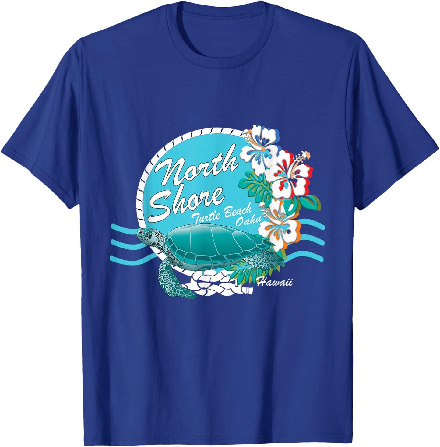 Turtle Beach Oahu Hawaii North Shore Sea Turtle Keepsake T-Shirt - T-Shirt | Royal