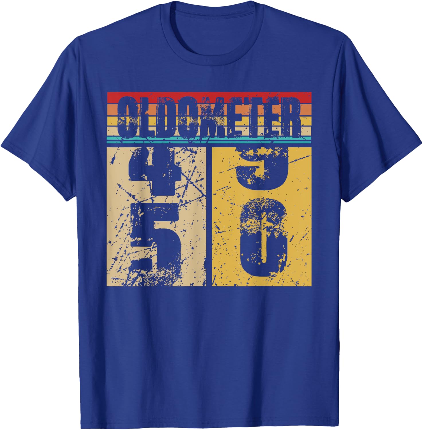 Oldometer 49-50 Shirt Funny 50th Turning 50 Birthday Gift T-Shirt - T-Shirt | Royal