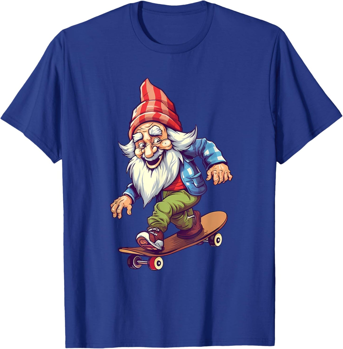 Retro Skateboarding Gnome Skateboard T-Shirt - T-Shirt | Royal