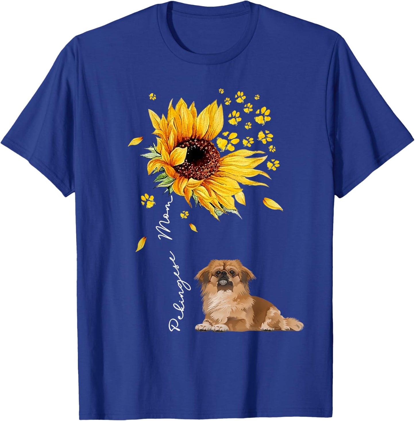 Sunflower Pekingese Mom Dog Lover Gifts T-Shirt - T-Shirt | Royal