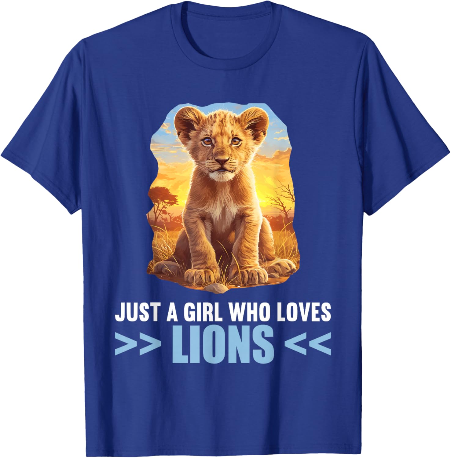 Just a Girl who loves Lions Lion T-Shirt - T-Shirt | Royal