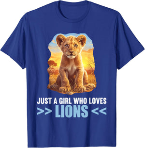 Just a Girl who loves Lions Lion T-Shirt - T-Shirt | Royal