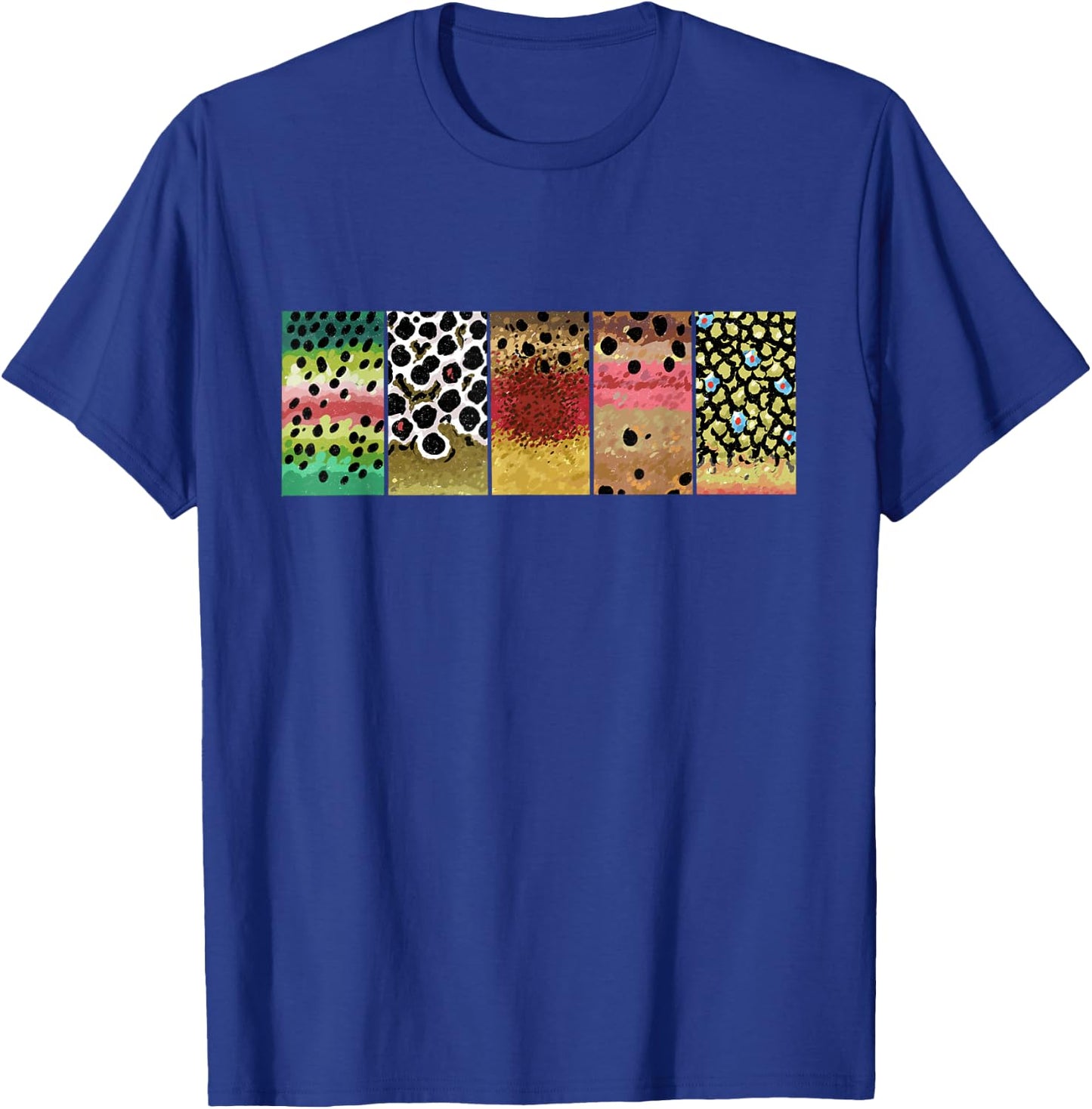 Trout Pattern Art Rainbow Brown Golden Cutthroat Brook Fish T-Shirt - T-Shirt | Royal