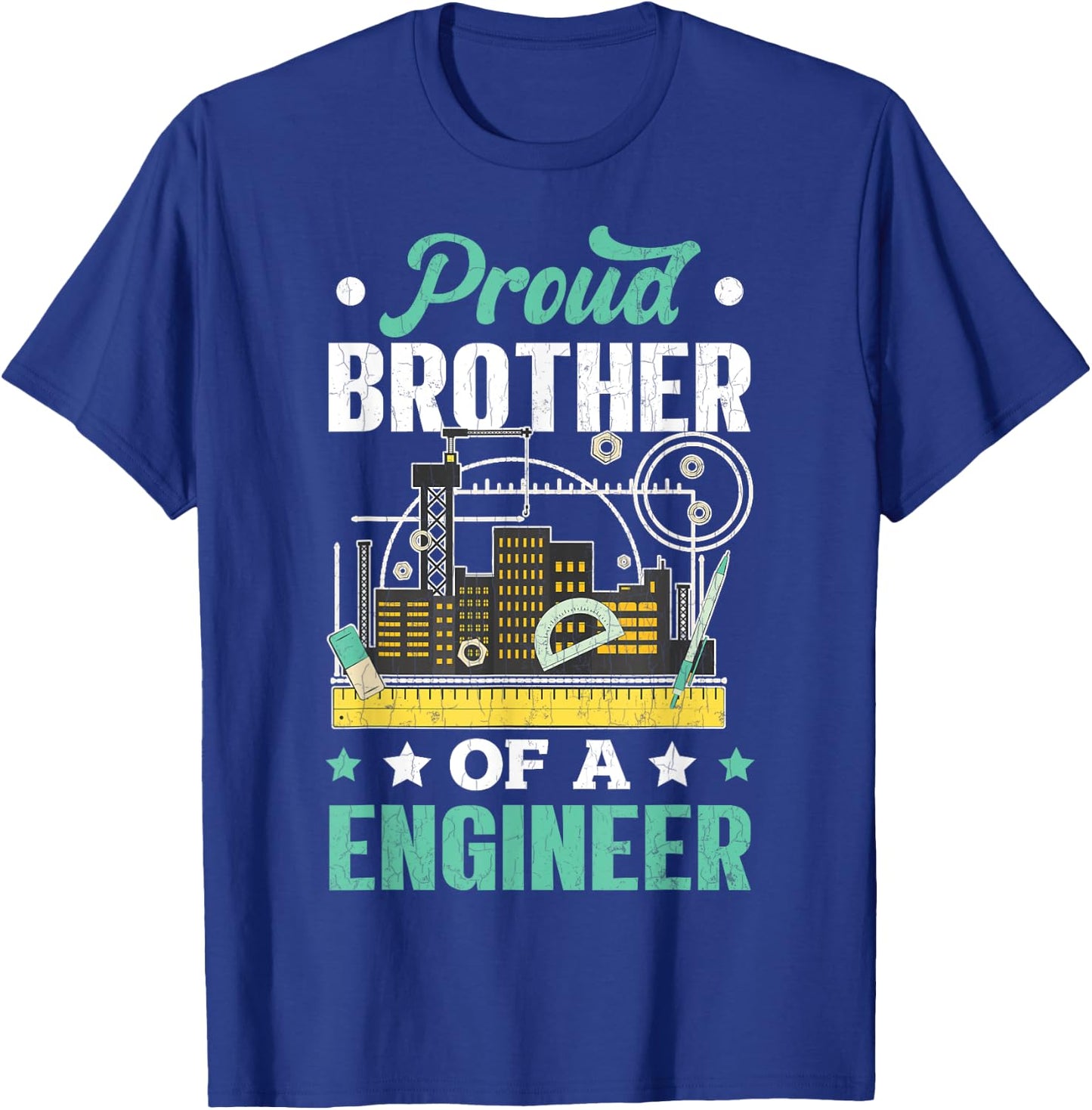 Proud Brother Of Engineer Funny Engineering Expert Graphic T-Shirt - T-Shirt | Royal