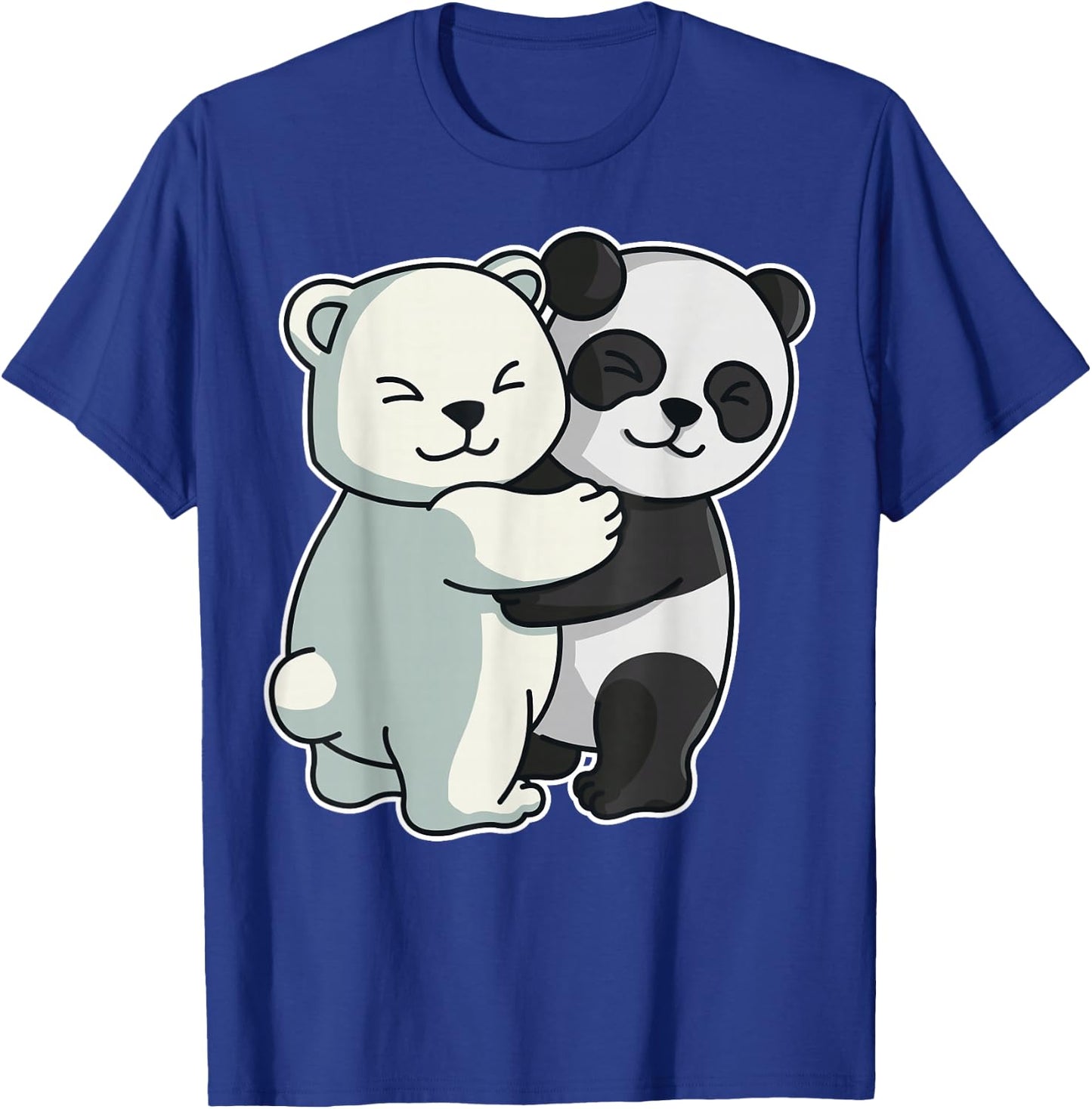 Icebear Panda cute Polar bear Hug Cuddle Animals Hugging T-Shirt - T-Shirt | Royal