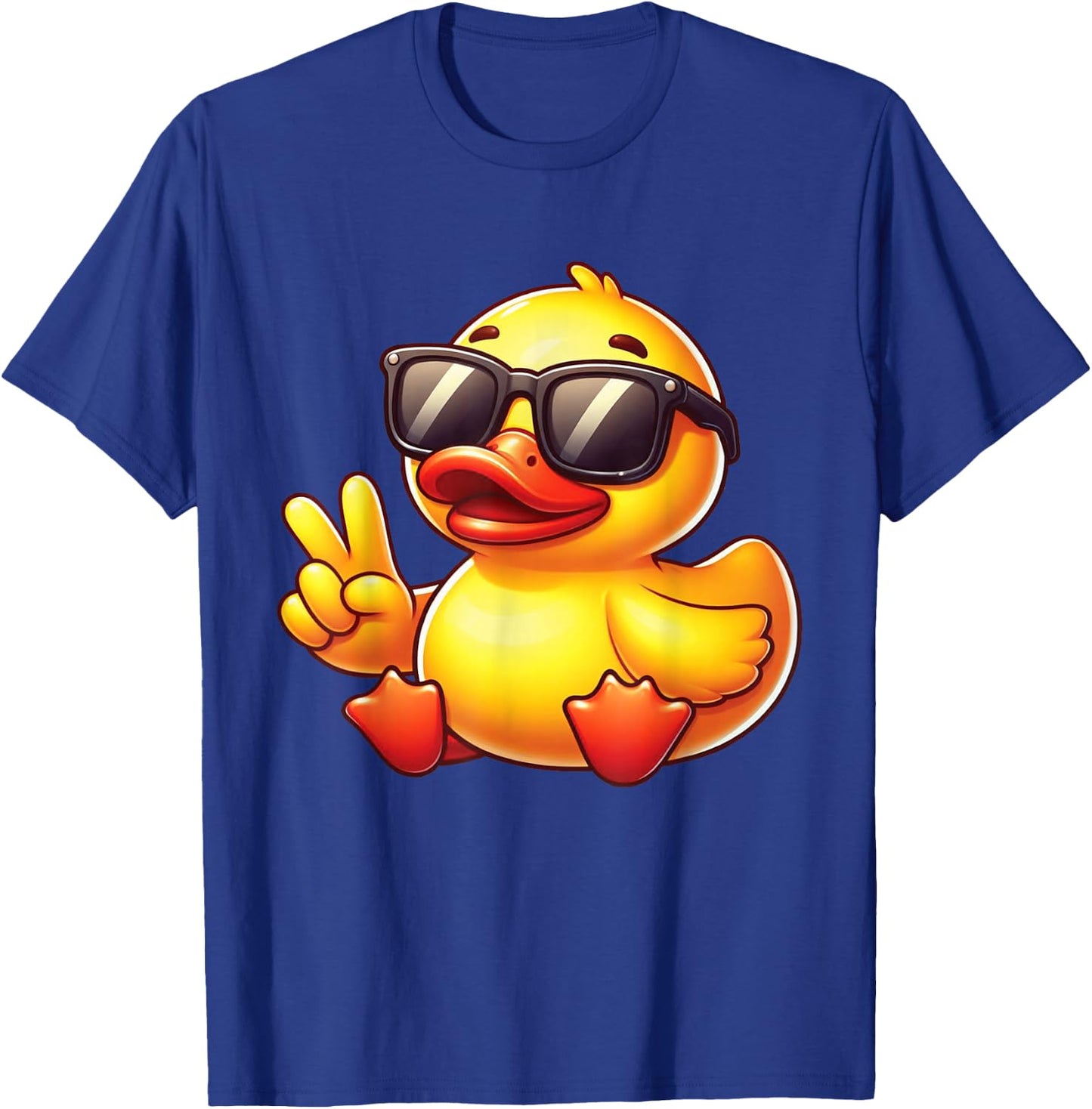 Cool Retro Yellow Rubber Duck in 70s 80s Funny Duck T-Shirt - T-Shirt | Royal