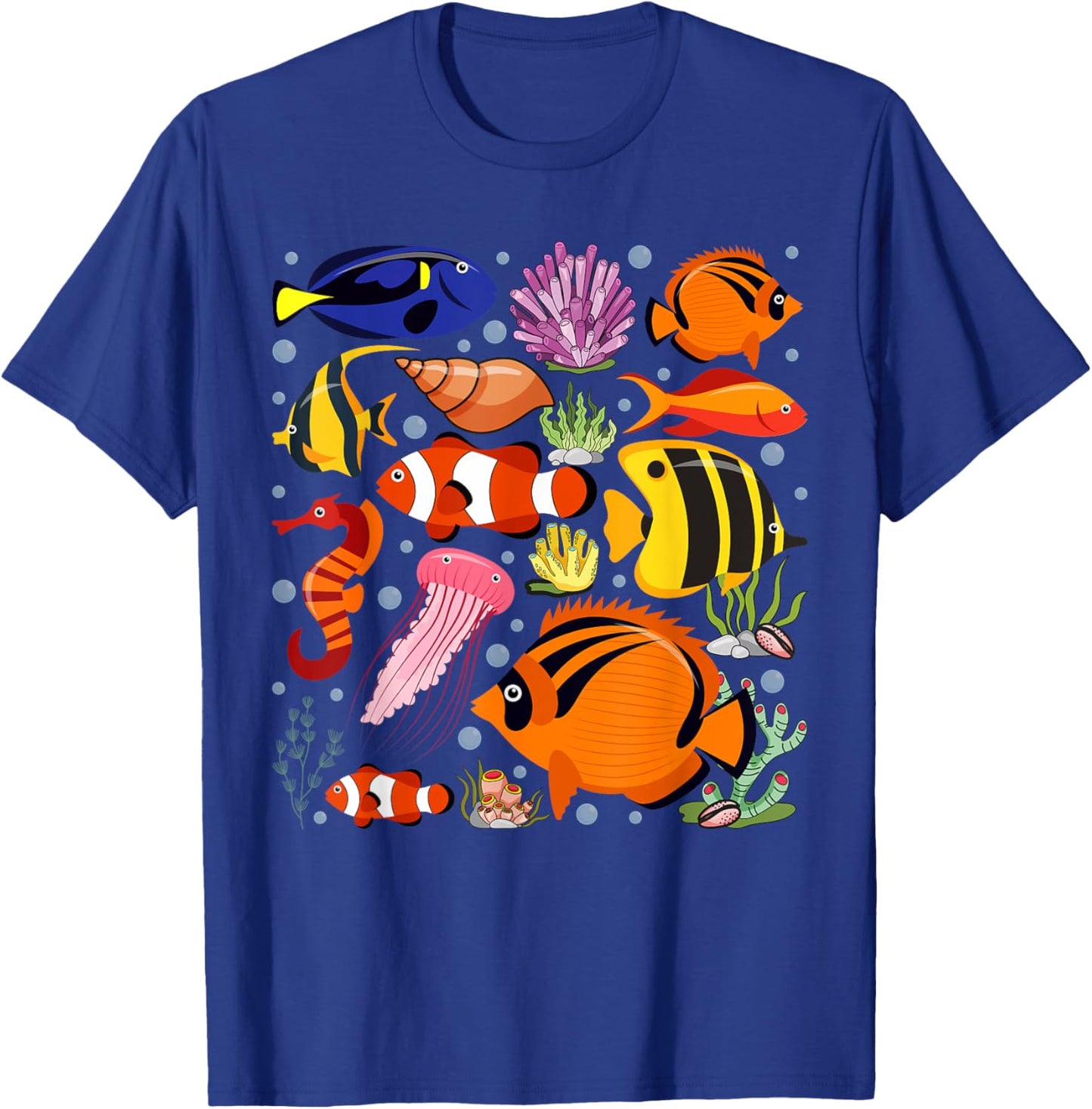 Cute Sea Animal Oceans Clownfish Aquarium Toddler Boy Girl T-Shirt - T-Shirt | Royal