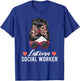 Latina Social Worker Messy Bun Hispanic Latin American Women T-Shirt - T-Shirt | Royal