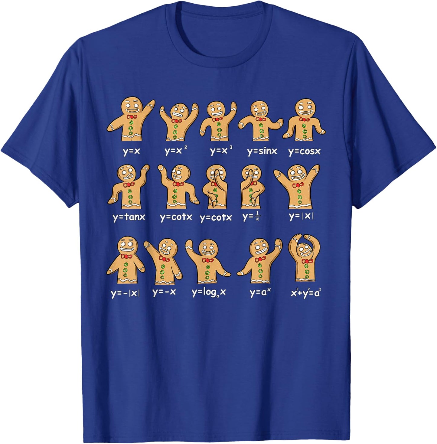 Algebra Dance Gingerbread Funny Graph Figures Math Equation T-Shirt - T-Shirt | Royal