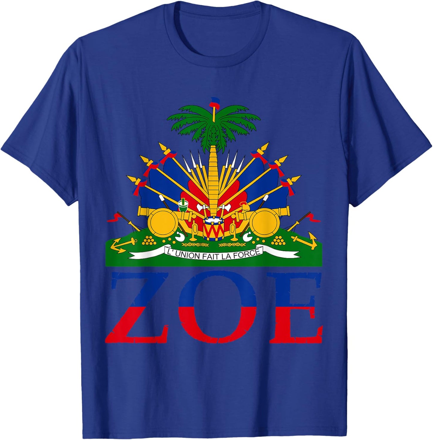 Zoe | Cute Haiti Honored Flag Day Gift T-Shirt - T-Shirt | Royal