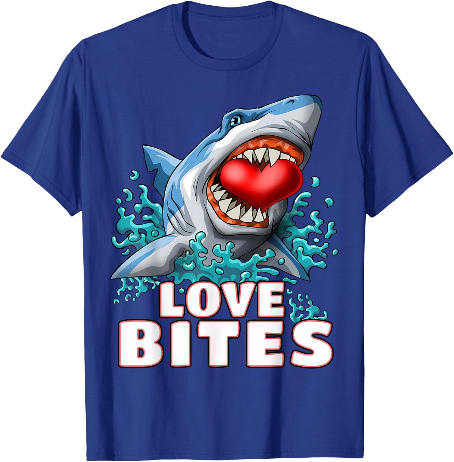 Love Bites Shark Valentines Day Shark Kids Men Jawsome Gift T-Shirt - T-Shirt | Royal