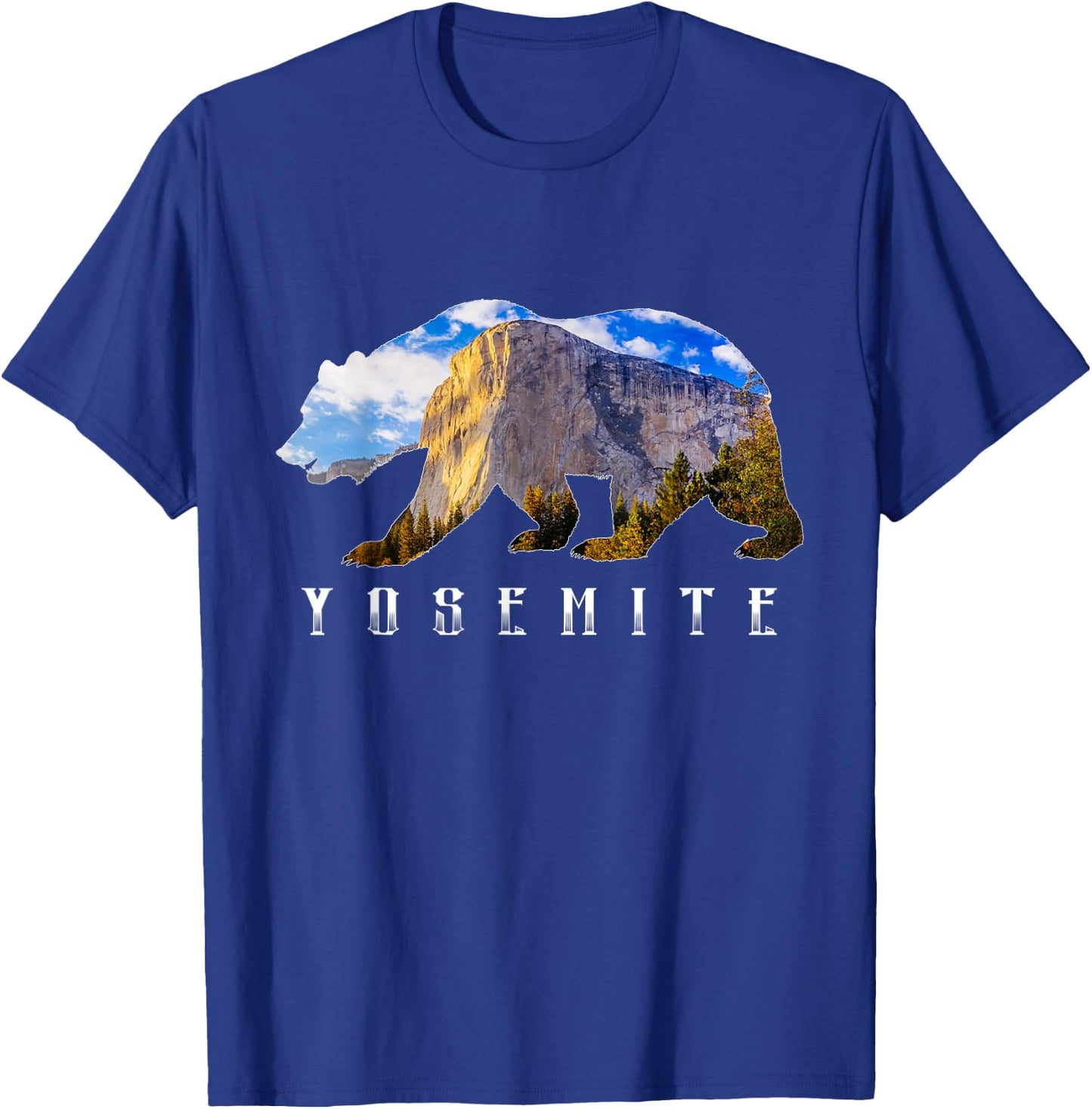 California Bear with Yosemite National Park Image Souvenir T-Shirt - T-Shirt | Royal