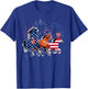 Happy 4th Of July American Flag Red White Horse And Blue Kids Men T-Shirt - T-Shirt | Royal