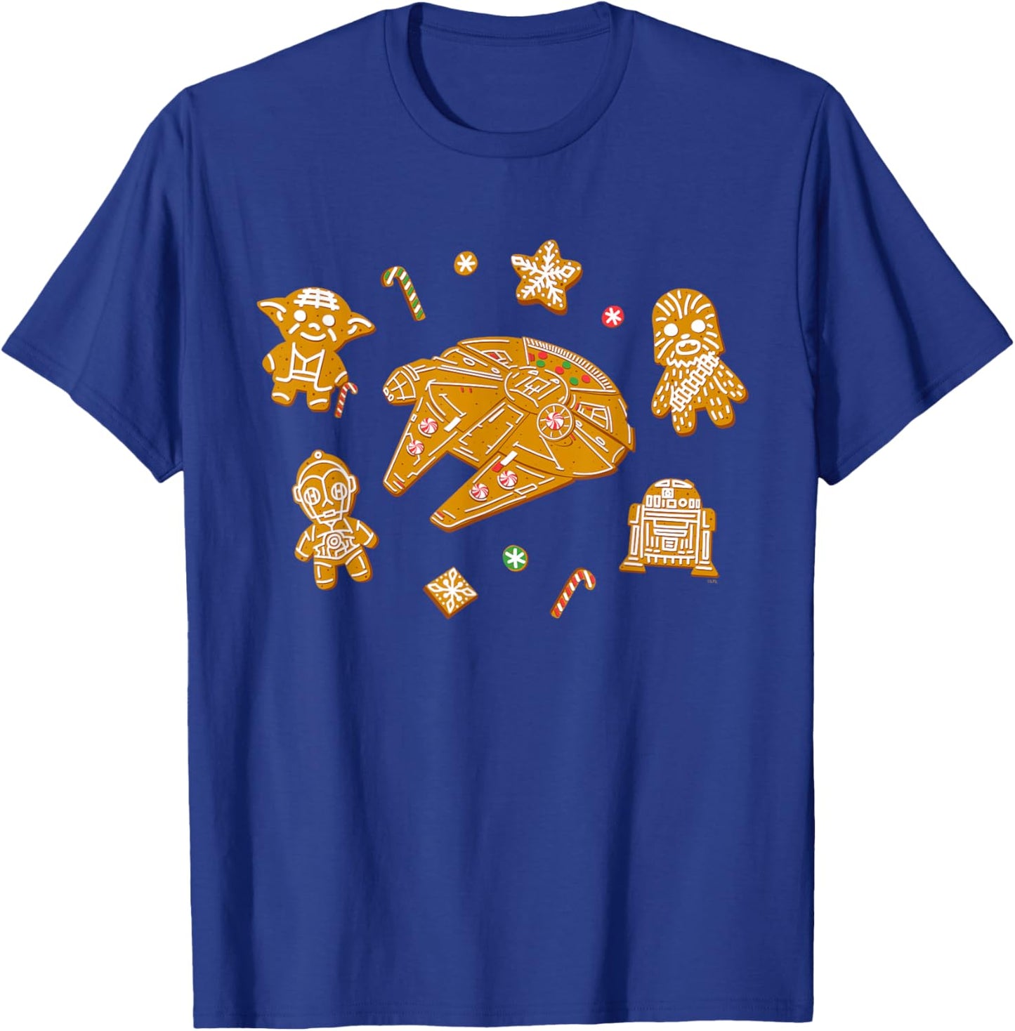 Star Wars Holiday Christmas Gingerbread Cookie Heroes T-Shirt - T-Shirt | Royal