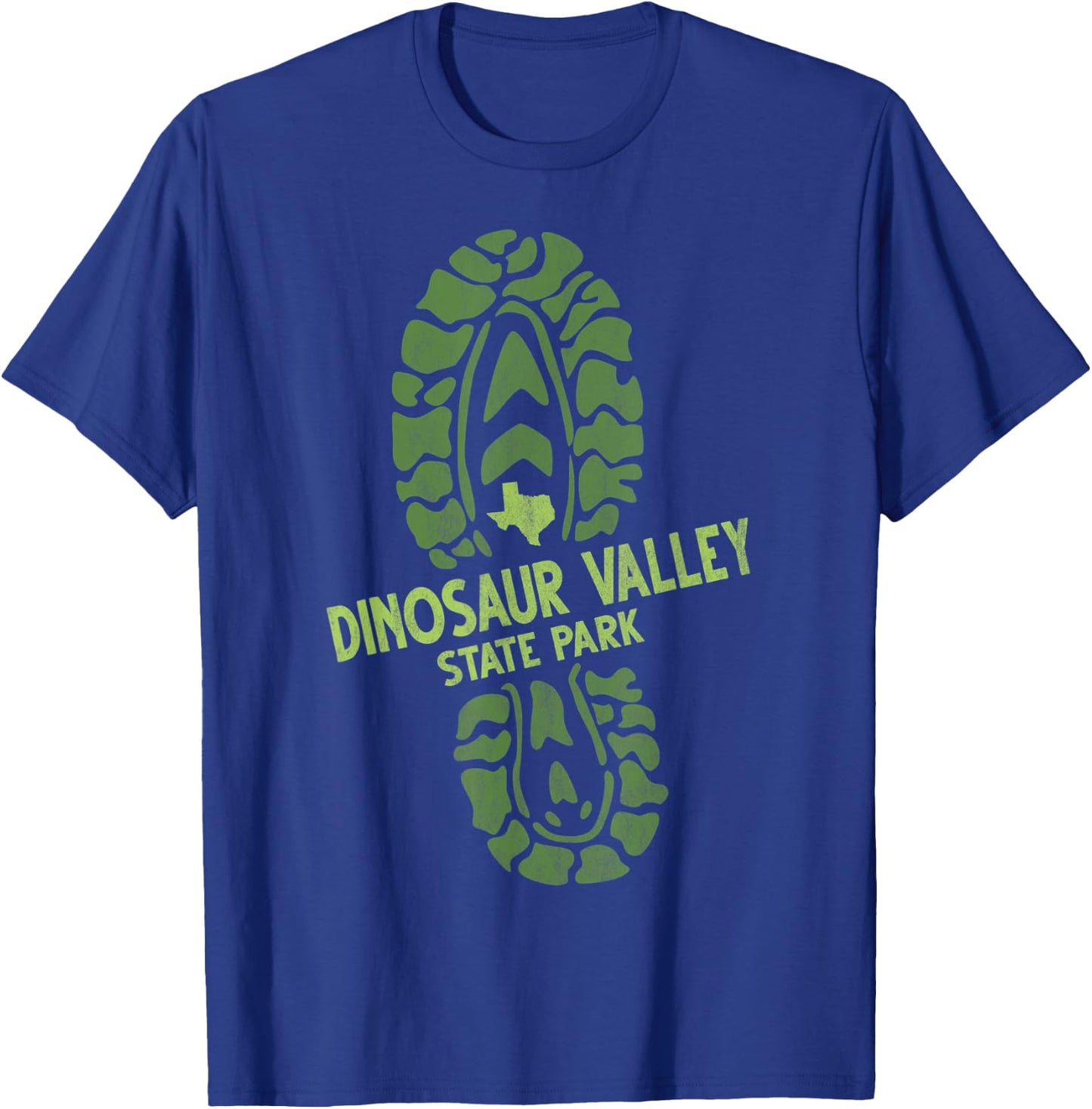 I Love Dinosaur Valley State Park Texas TX Hiking Boot Print T-Shirt - T-Shirt | Royal
