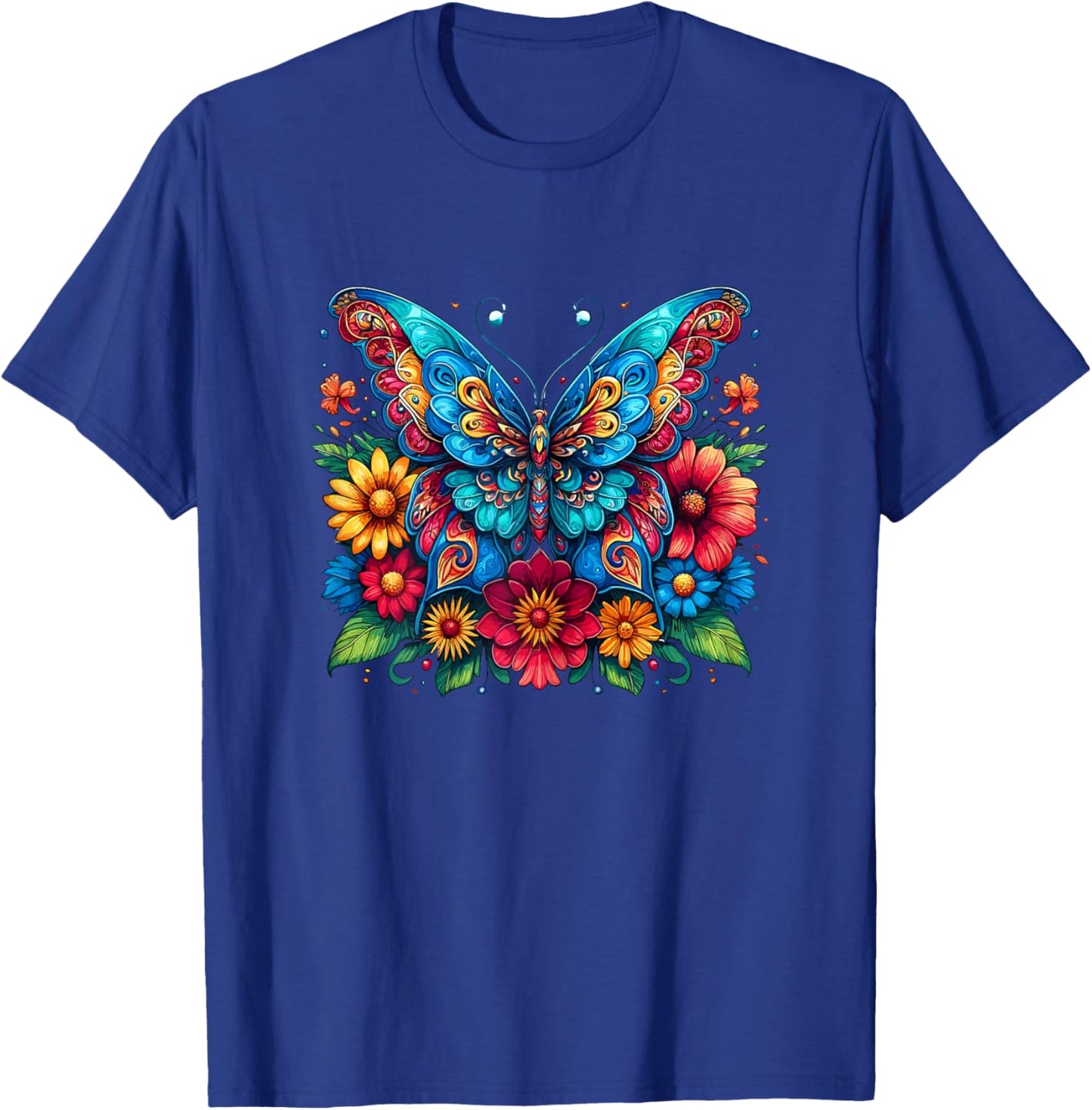 Butterfly Flowers Aesthetic Butterfly T-Shirt - T-Shirt | Royal