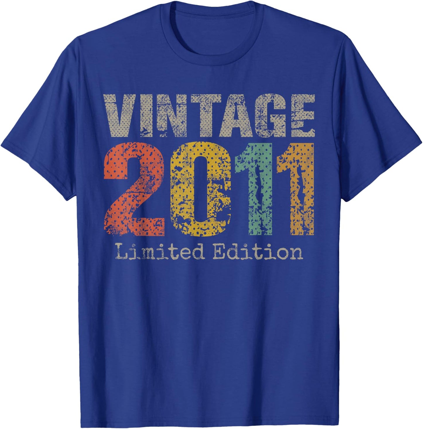 Vintage 2011 Limited Edition 14th Birthday Gifts 14 Year Old T-Shirt - T-Shirt | Royal
