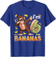 6 Year Old Monkey Birthday Safari Jungle Animal 6th B-day T-Shirt - T-Shirt | Royal