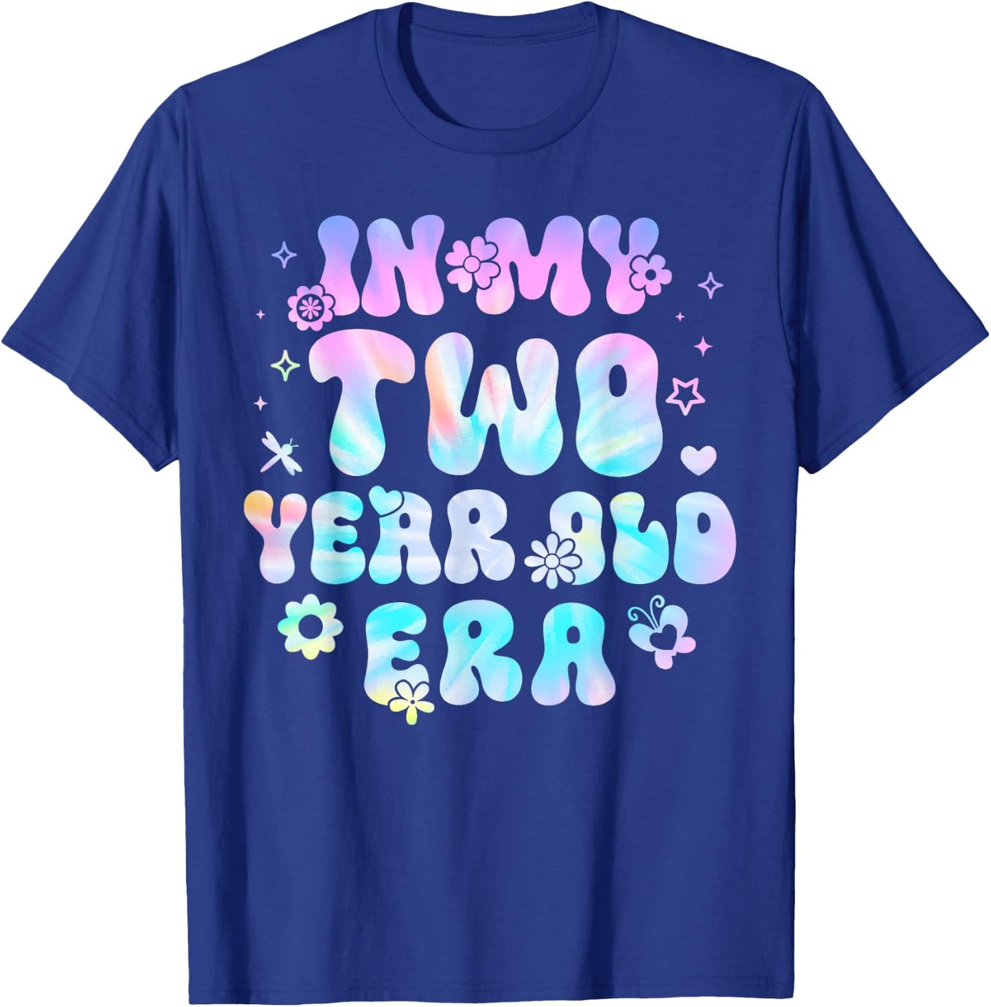 Groovy In My Two Year Old Era Girl 2nd Birthday 2 Yrs Old T-Shirt - T-Shirt | Royal