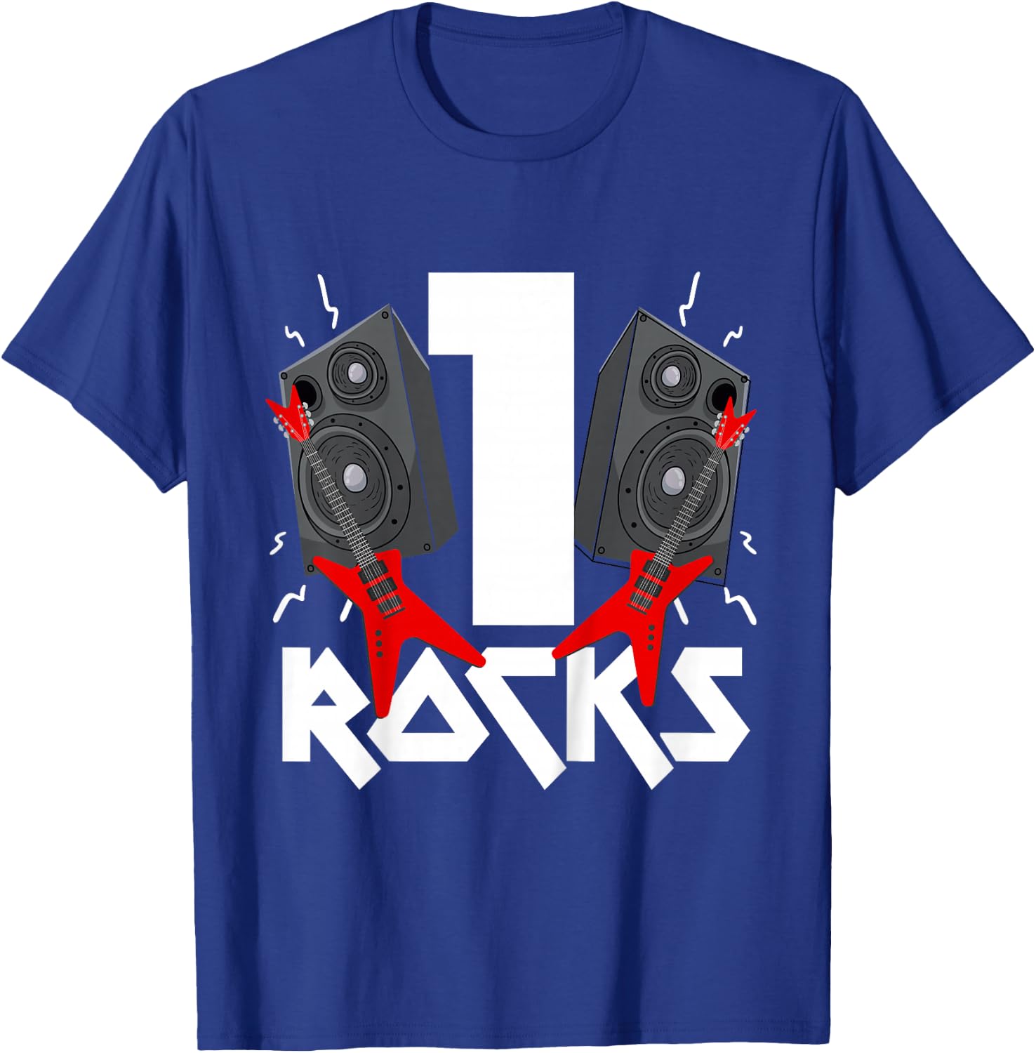 1 Rocks Birthday Party 1 Year Old Rock N Roll Star 1st Gift T-Shirt - T-Shirt | Royal