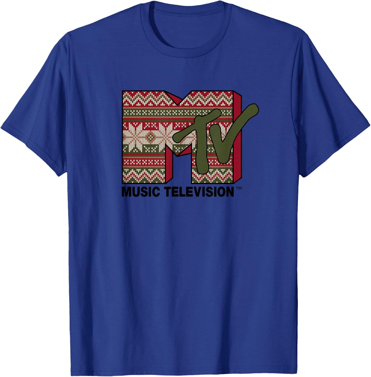MTV Christmas Sweater Logo T-Shirt - T-Shirt | Royal