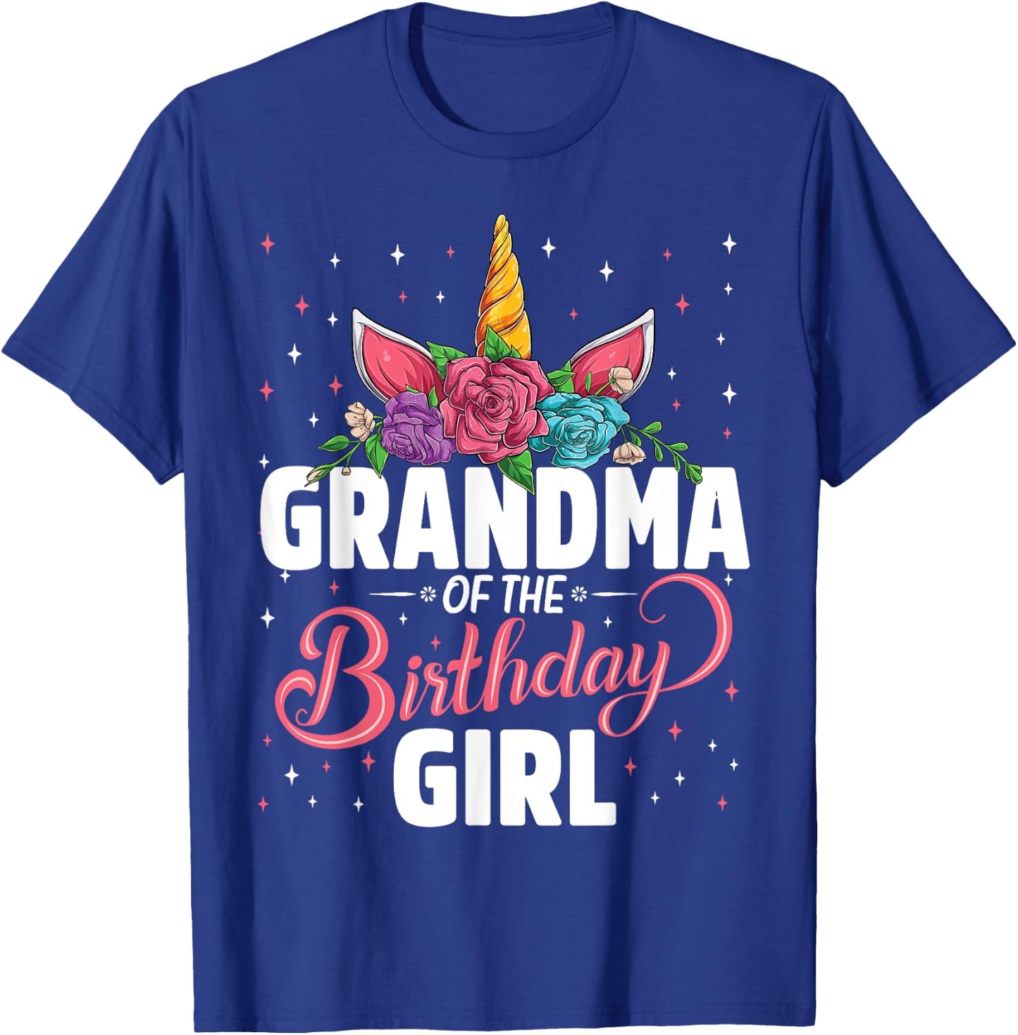 Grandma Of The Birthday Girl Unicorn Girls Family Matching T-Shirt - T-Shirt | Royal