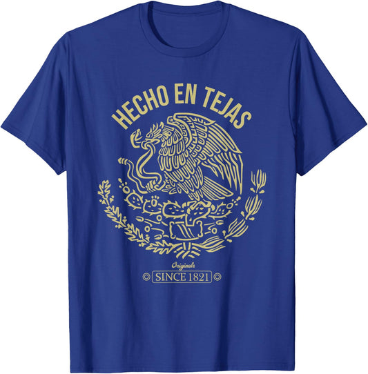Playera Hecho en Texas, hecho en Tejas Cinco de Mayo Gift T-Shirt - T-Shirt | Royal