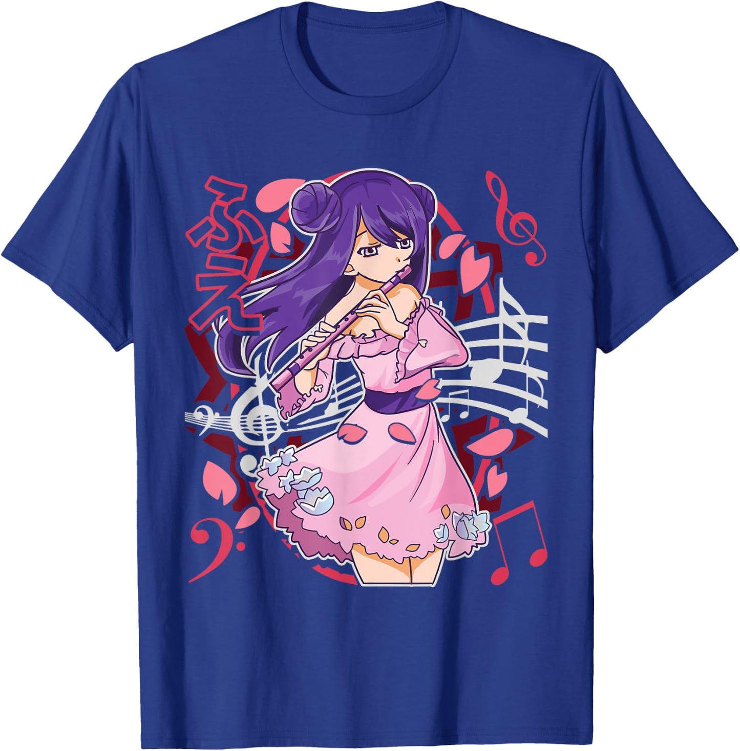 The Flutist | Anime Flute Musician Marching Band Manga Otaku T-Shirt - T-Shirt | Royal