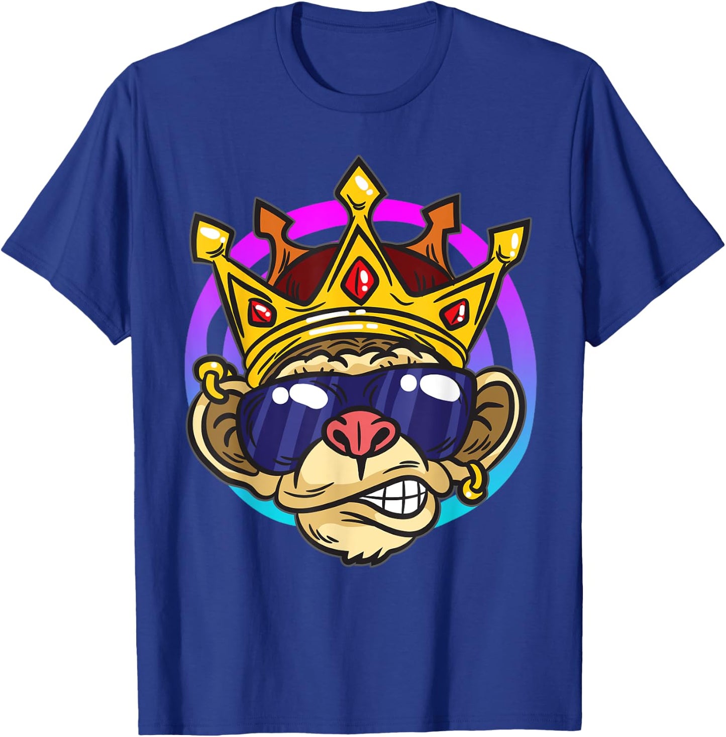 Chimpanzee King | Monkey Crown Ape T-Shirt - T-Shirt | Royal