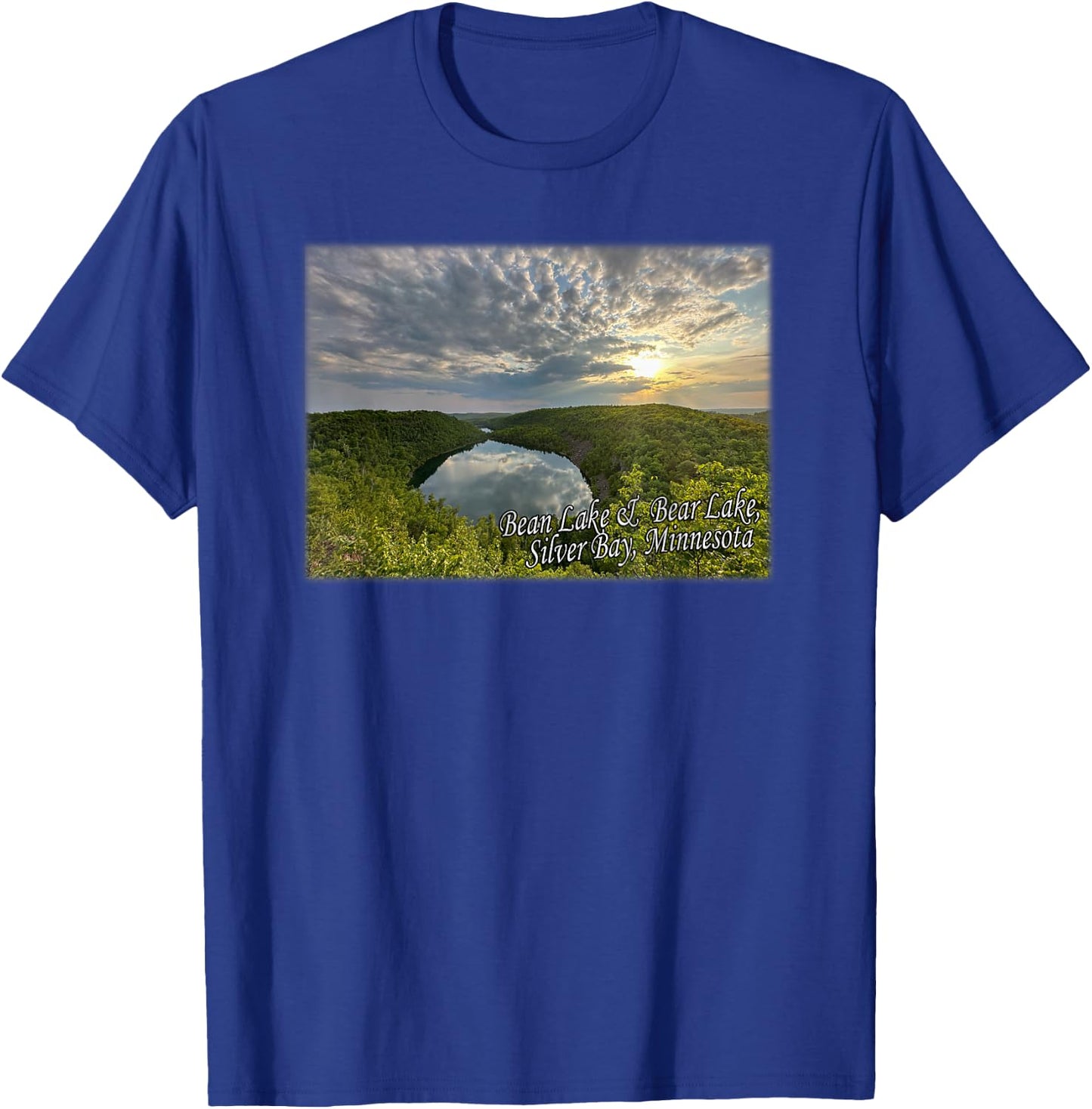 Bean & Bear Lake in Silver Bay, Minnesota T-Shirt - T-Shirt | Royal