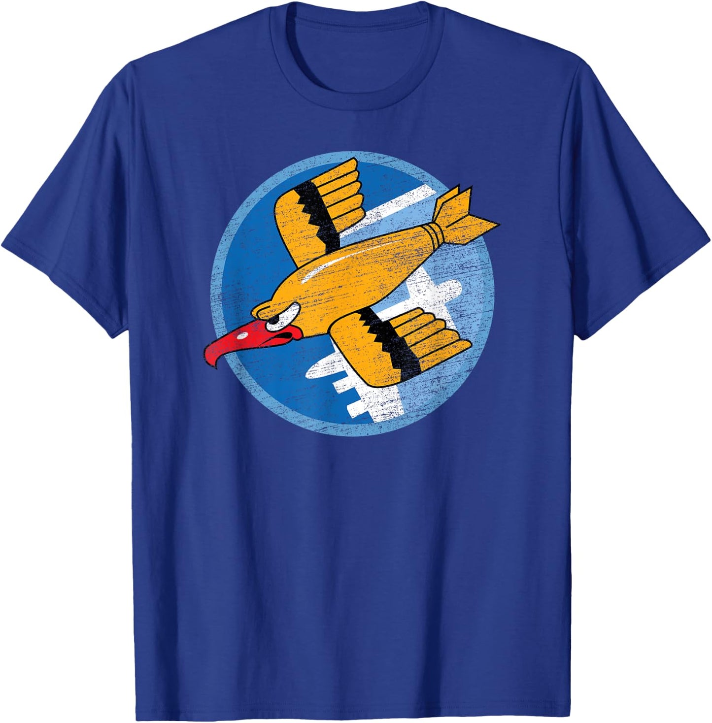 THE SALTY VETERAN WW2 91st Bomb Squadron Flying Fortress Soaring Bird Patch Adult - Black - Small T-Shirt - T-Shirt | Royal