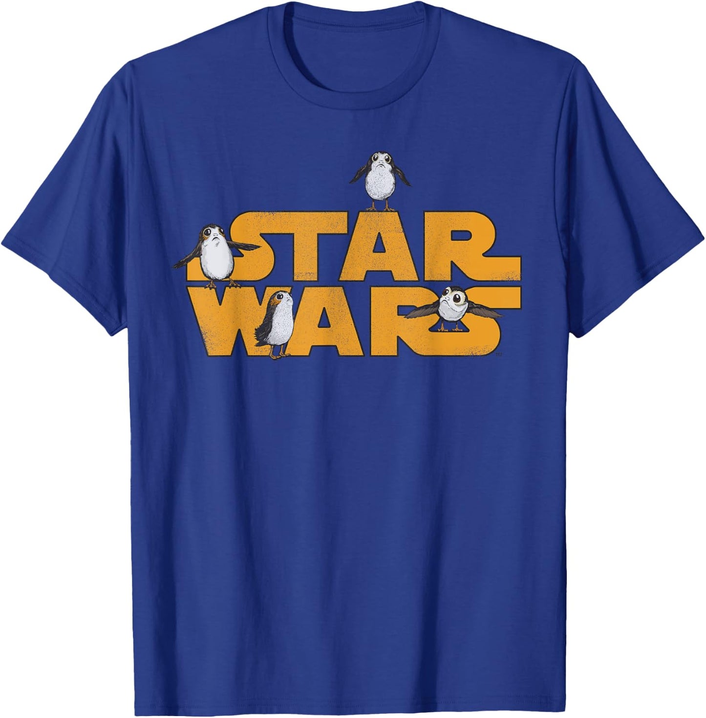 Star Wars Logo with Porgs T-Shirt - T-Shirt | Royal
